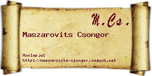 Maszarovits Csongor névjegykártya